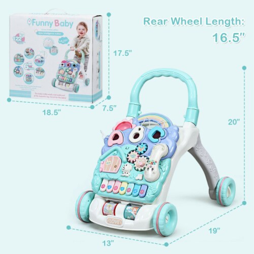 Baby Sit-to-Stand Learning Walker Toddler Activity Center Musical Toy w/ Lights Perspective: bottom