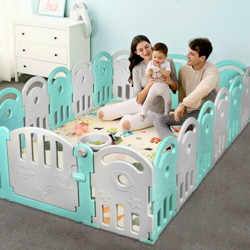 18-Panel Kids Safe Playpen Baby Activity Center Playard Home Perspective: bottom