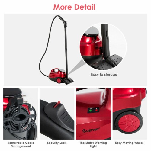 Costway 2000W Heavy Duty Steam Cleaner Mop Multi-Purpose W/19 Accessories 4.0 Bar 1.5L Perspective: bottom