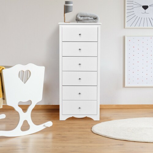 6 Drawer Chest Dresser Clothes Storage Bedroom Tall Furniture