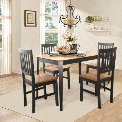 Black spindle chair top set of 4