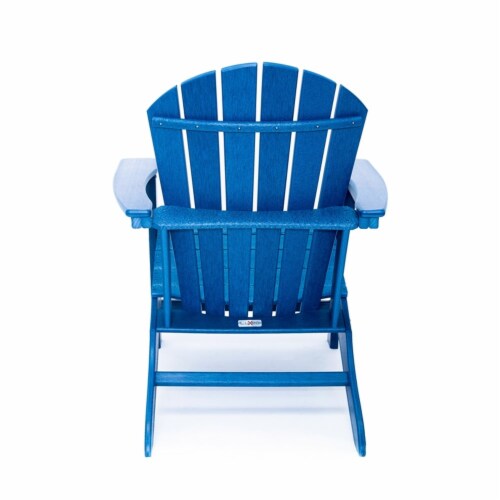 Hampton Navy Poly Outdoor Patio Adirondack Chair and Table Set Perspective: bottom