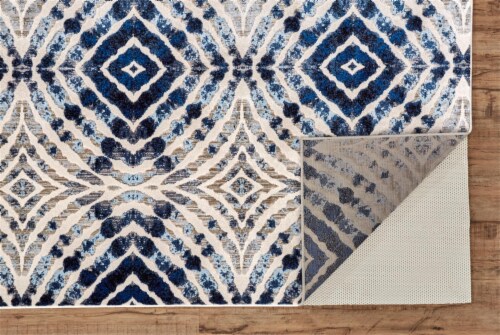 Feizy Rugs Estate/Ice Blue Milton Abstract Ikat Print Accent Rug Perspective: bottom