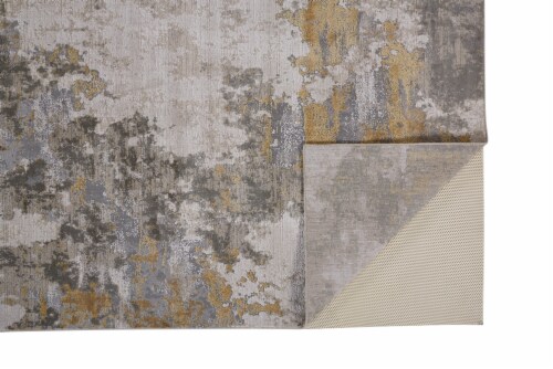 Feizy Rugs Waldor Metallic Abstract Aea Rug - Golden Glow/Ivory Perspective: bottom