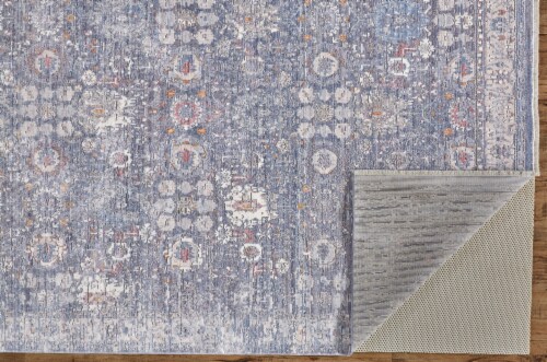 Feizy Rugs Warm Blue Moonlight Cecily Luxury Distressed Ornamental Accent Rug Perspective: bottom