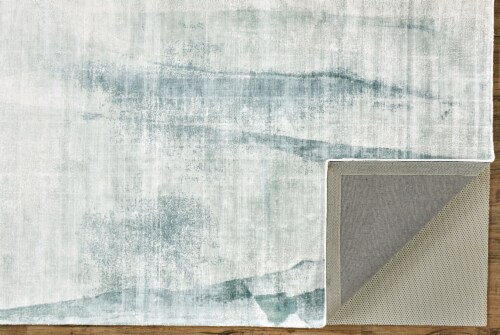 Feizy Rugs Pale Sage Green Emory Handwoven Lustrous Viscose Accent Rug Perspective: bottom