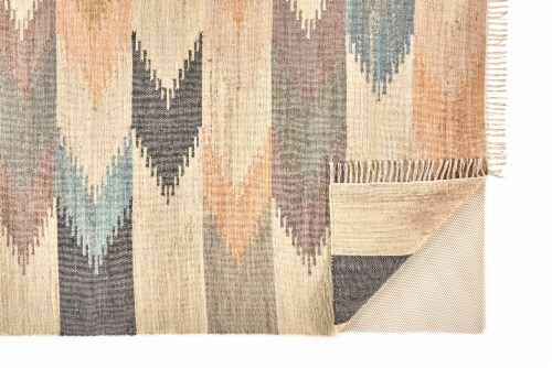 Feizy Rugs Savona Ii Pastel Navajo Bohemian Area Rug - Orange/Turquoise/Gray Perspective: bottom