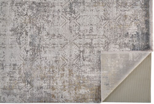 Feizy Cadiz Gradient Luster Accent Rug - Light Gray/Ivory Perspective: bottom