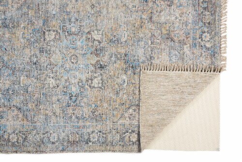 Feizy Rugs Caldwell Vintage Space Dyed Wool Area Rug - Blue/Light Gray Perspective: bottom