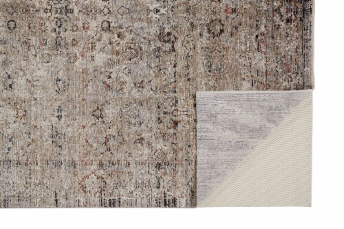 Feizy Rugs Ivory Sand/Cool Gray Caprio Space Dyed Ornamental Accent Rug Perspective: bottom