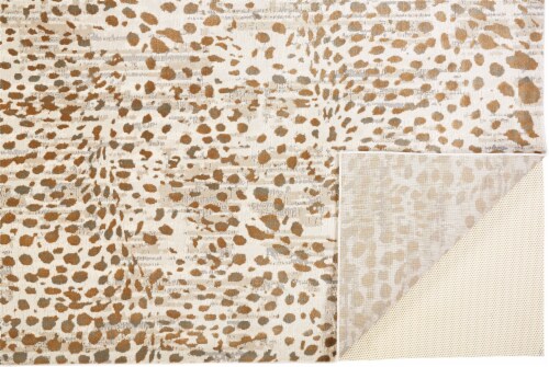 Feizy Rugs Brown/Ivory Waldor Metallic Animal Print Floor Runner Perspective: bottom