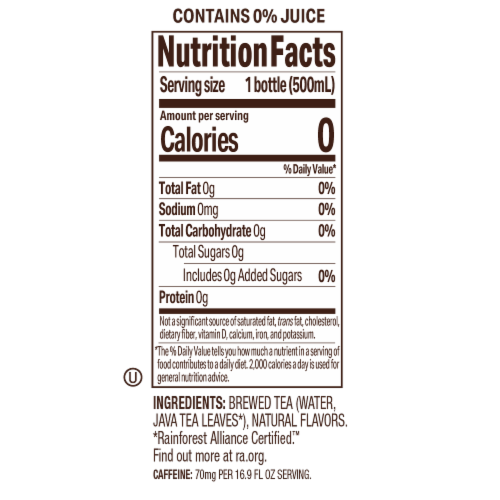 Tejava™ Tea Unsweetened Black Tea - Peach Perspective: bottom
