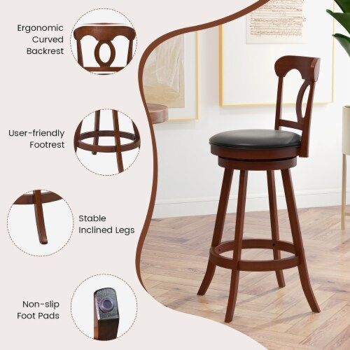 Espresso swivel shop bar stools