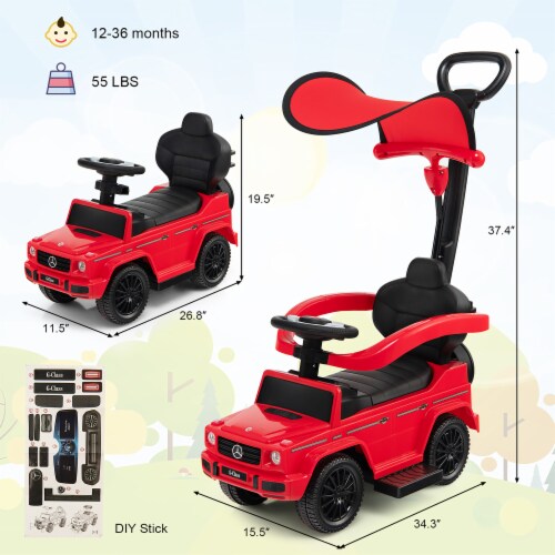 Costway 3 in 1 Ride on Push Car Mercedes Benz G350 Stroller