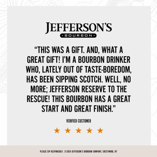 Jefferson's Reserve Very Small Batch Kentucky Straight Bourbon Whiskey Perspective: bottom