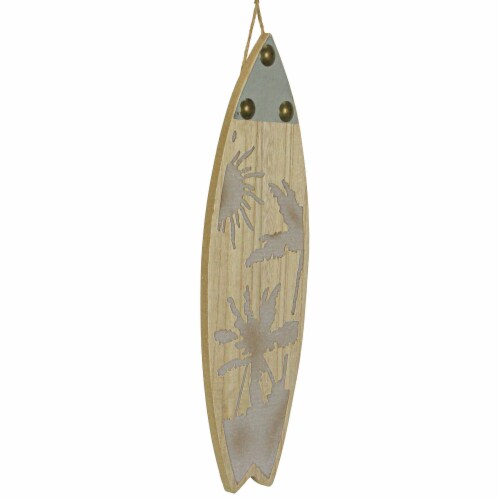 Zeckos 16 Inch Carved Wood Metal Surfboard Wall Hanging Beach Home Decor Art Set of 2 15.5 Inch Fred Meyer