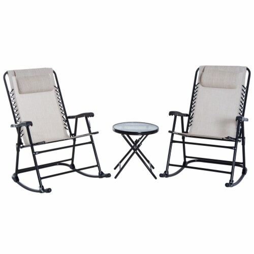 Outdoor Rocking Chair Patio Table Seating Set Rocker Bistro Folding Perspective: bottom