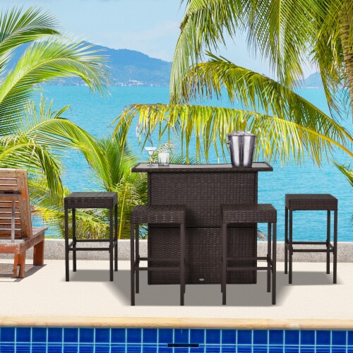 Rattan outside bar discount