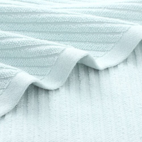 PiccoCasa 100% Ribbed Cotton 2 Pcs Absorbent Drying Face Towels Perspective: bottom