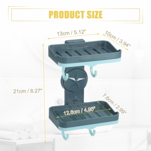 VOCOSTE Wall Mounted Soap Dish Soap Box Soap Holder for Bathroom Kitchen Perspective: bottom