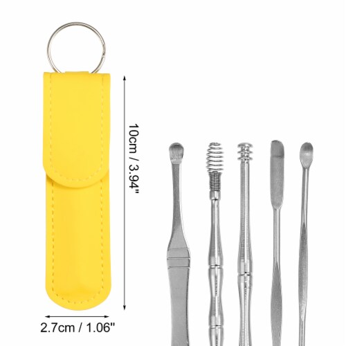 VOCOSTE 10pcs Earwax Cleaning Tool Portable Stainless Steel Ear Care Kit Perspective: bottom