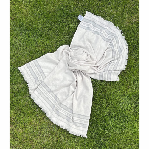 Agora of Smyrna - Premium Turkish Bath Towel Cotton & Bamboo Blend, Stone & Grey, Bundle of 2 Perspective: bottom