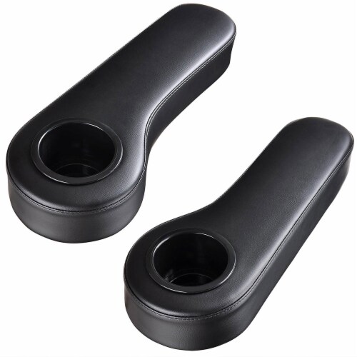 Yescom 2pcs Universal Golf Cart Armrest Cushion with Cup Holder Fits for Club Car Rear Seats Perspective: bottom