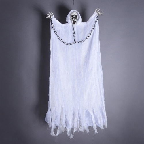 4' Halloween Prop Hanging Chained Prisoner Lighted Eyes Haunted House Party Ornament Decor Perspective: bottom