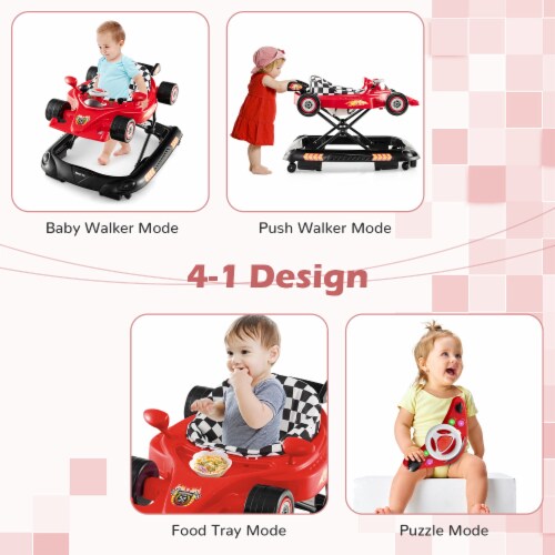 Slickblue Convertible Baby Walker with 3 Adjustable Height