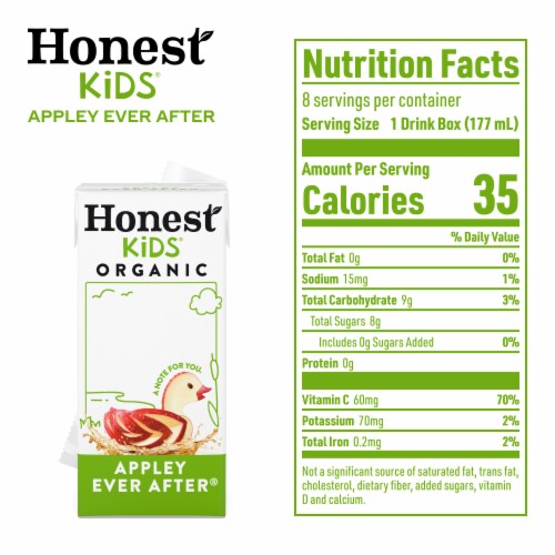 Honest Kids Appley Ever After Organic Apple Fruit Juice Perspective: bottom