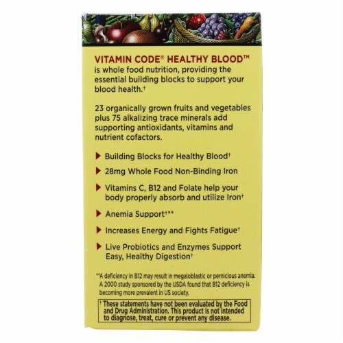 Garden of life vitamin code healthy blood vegan capsules 60 ct kroger