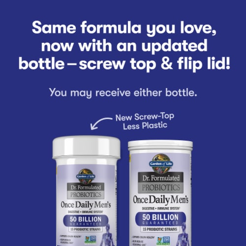 Garden of Life Once Daily Men's Probiotics, Digestive, Immune System, Capsules, 50 Billion CFU Perspective: bottom