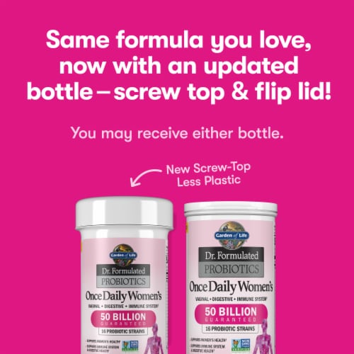 Garden of Life Dr. Formulated Once Daily Women's Probiotics, Vaginal, Digestive, Immune, Capsules Perspective: bottom