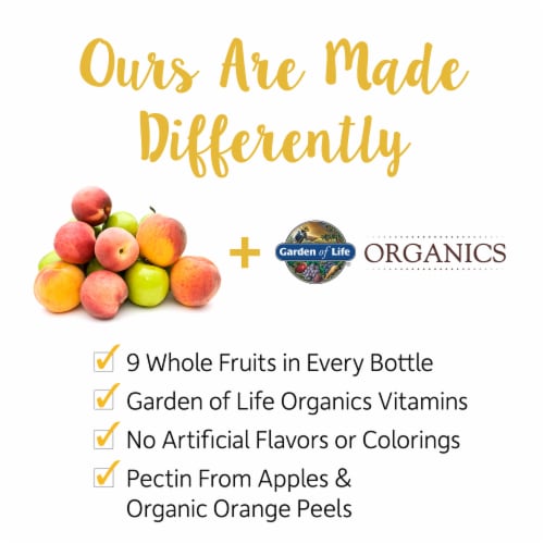 Garden of Life Organics Turmeric Inflammatory Response Gummy, Ginger, Real Fruit, Vegan Gummy Drops Perspective: bottom