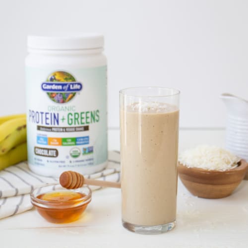 Garden of Life Organic Protein & Greens 20g Vegan Protein + 6 Veggies Chocolate Powder Perspective: bottom