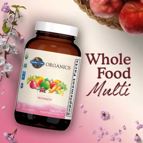 Garden of Life Organics Women's Multi, One a Day for Health, Energy, Beauty, 30 Vegan Tablets Perspective: bottom