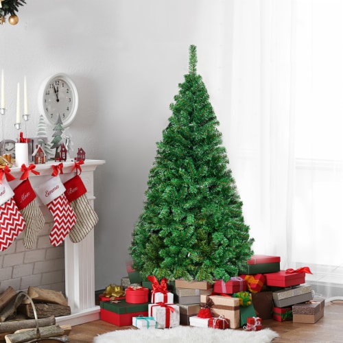 Costway 5Ft Artificial PVC Christmas Tree Stand Indoor Outdoor Green, 5