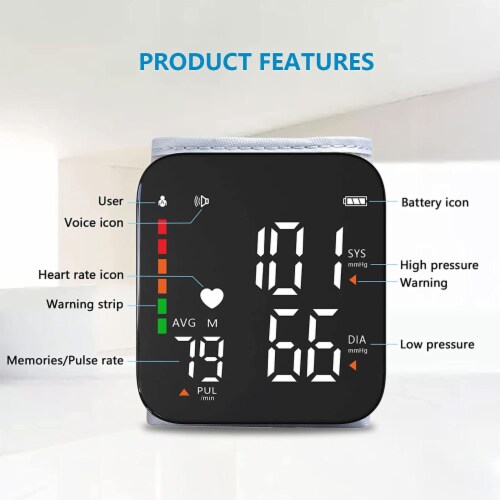 Automatic Adjustable Wrist Digital Blood Pressure Monitor Large