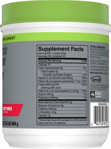 Fast Twitch® Fruit Punch Pre-Workout Supplement Powder by Gatorade® Perspective: bottom