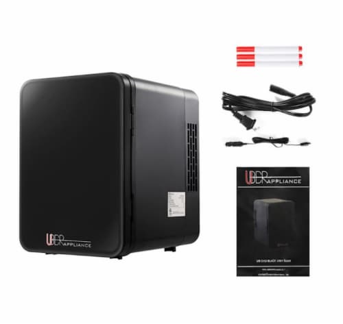 Uber Appliance Mini Fridge 4L personal and portable mini fridge with dry erase door Perspective: bottom