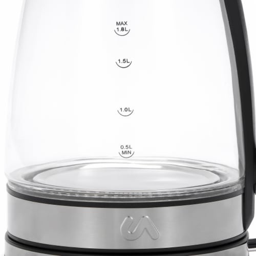 UBER APPLIANCE 1.8L GLASS & STAINLESS STEEL WATER BOILER, HEATER & ELECTRIC TEA KETTLE Perspective: bottom