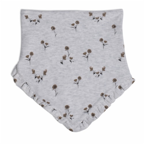 Organic Cotton Hat And Bib Set Printed Small Flowers Perspective: bottom