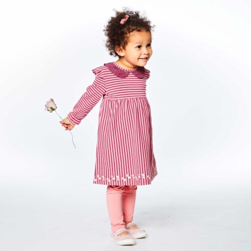 Long Sleeve Dress With Frill Striped Perspective: bottom