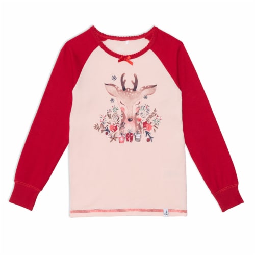 Organic Cotton Two Piece Printed Pajama Set With Deer Perspective: bottom