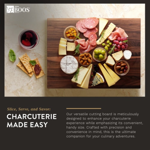John Boos Walnut Wood Edge Grain Reversible Cutting Board, 24 x 18 x 1.5 Inches Perspective: bottom
