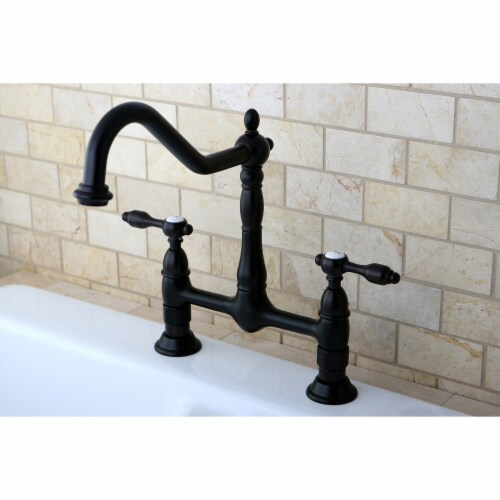 Kingston Brass KS1175TAL Tudor Bridge Kitchen Faucet, Oil Rubbed Bronze Perspective: bottom