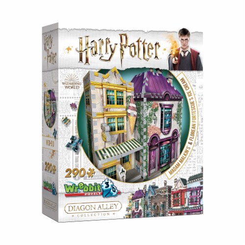 Harry Potter Diagon Alley Collection Madam Malkin's & Florean Fortescue's Ice Cream 3D Puzzle Perspective: bottom