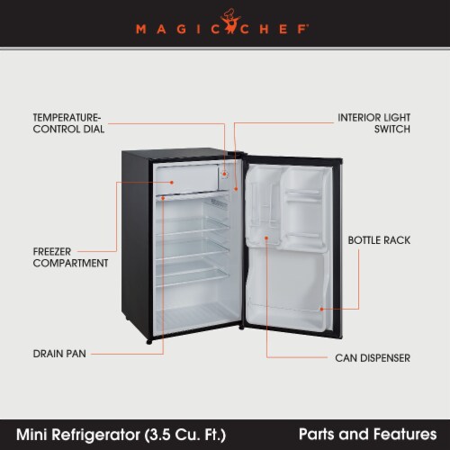 Magic Chef MCBR350S2 3.5 Cubic Feet Compact Mini Refrigerator