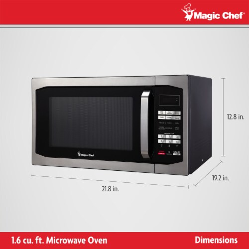 MAGIC CHEF Stainless Steel Countertop Microwave Oven - Silver, 1.6