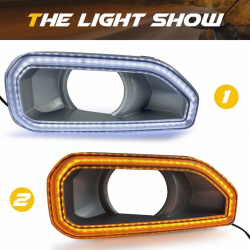 AMERICAN MODIFIED Fog Light Covers w/Turn Signal for 20182024 Jeep
